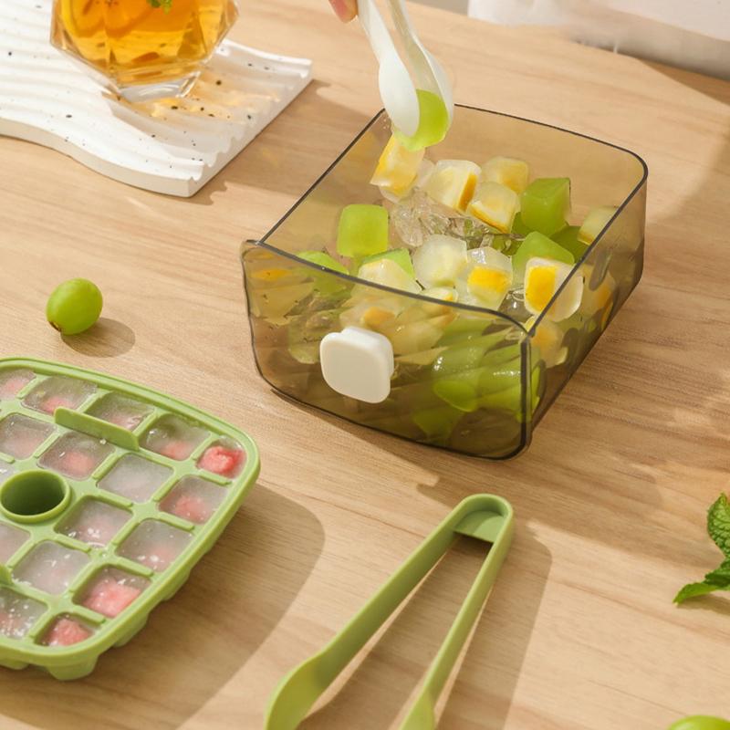 Pressed Ice Cube Mold Ice Tray With Lid For Home Refrigerator Homemade Ice Cube Storage Box