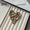 Collar Brooch Irregular Pleated Heart Shape Metal Pin Sweaters Coat