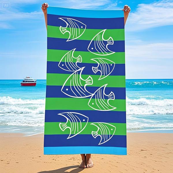 Cross-border Soft Quick-Dry Beach & Sport Towel - Absorbent, Lightweight, Printed Design