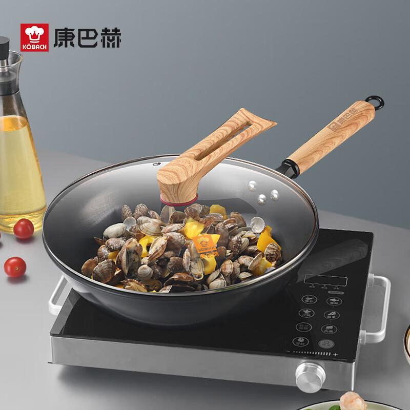 KOMBBACH 32cm Wrought Iron Non-Coated Wok