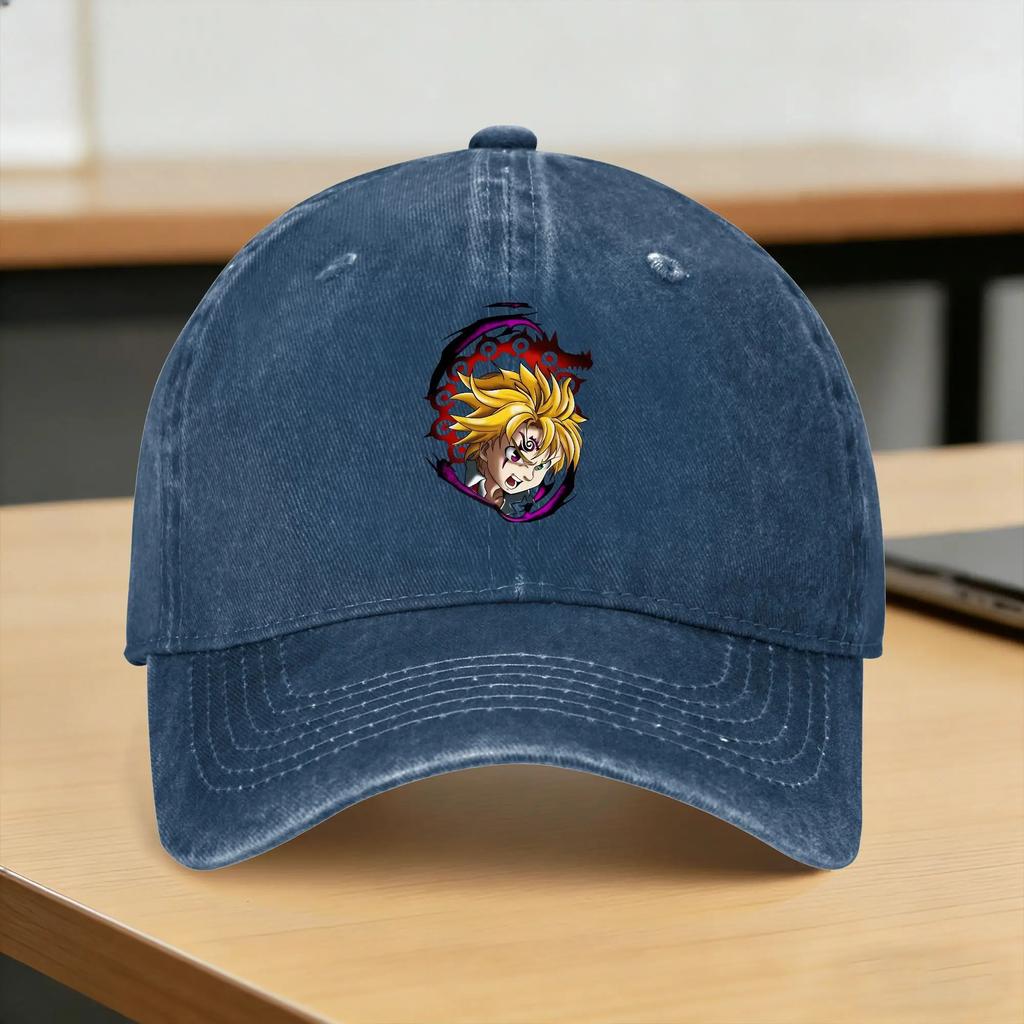 Anime Meliodas Main Character Baseball Cap Sun Outdoor Gym Dropshipping Washed Trucker Hat FeUnisex Unisex Trendy Snapback Cap