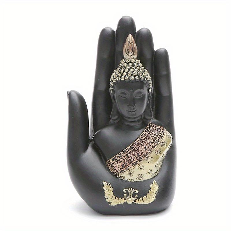 1PC Buddha Statue Thailand Buddha Sculpture Green Resin Hand Made Buddhism Hindu Fengshui Figurine Meditation Home Decoration чёрный