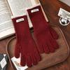 Fleece Lined Warm Touch Screen Gloves Windproof Long Cuff Gloves  Girls