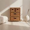 Bedside Cabinet Rattan-Style Furniture Space-Saving for Bedroom, Small Rooms