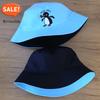 Chapeau Seau Manches d'Été Pingouin Réversible Bob Hommes Femmes Coton Voyage Plage Chapeau de Pêcheur Sports d'Extérieur Bob à Tirer Panama Chapeau de Soleil