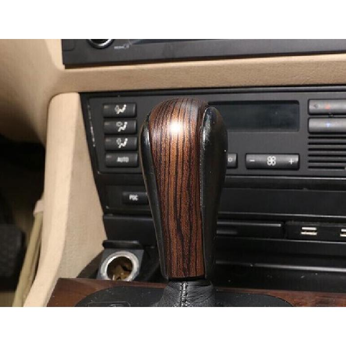 Brown Wood Grain For BMW 5 Series 1* 04-07 Central Console Gear Shift Knob Cover