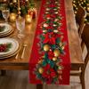 Reindeer Christmas Table Runner Santa Snowman Xmas Table Flag Christmas Tablecloth  Kitchen
