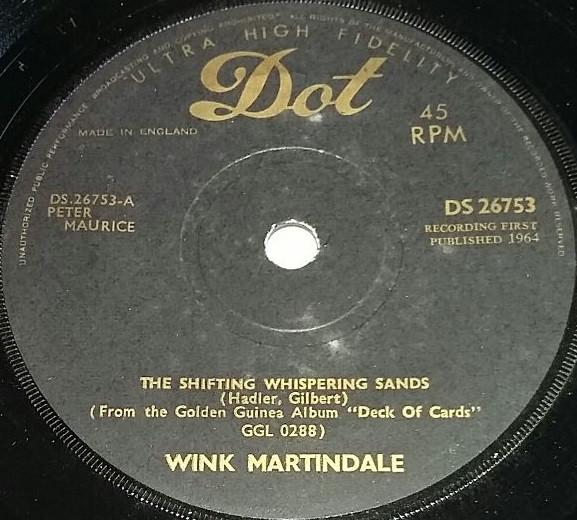 

7inch Record WINK MARTINDALE - Shifting Whispering Sands DS26753 Dot Records 1966 UK Pop Used