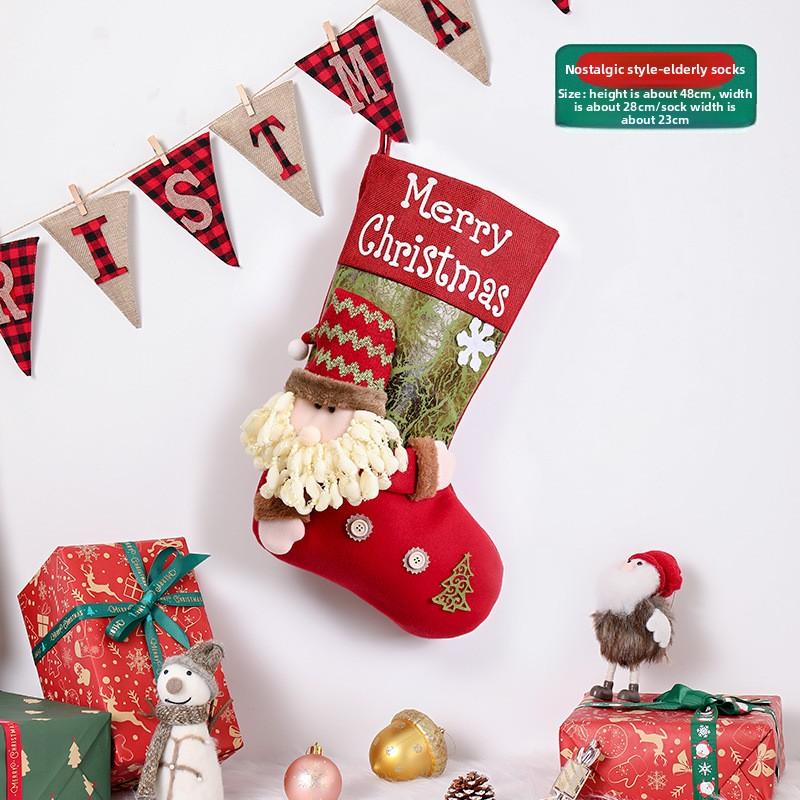 Neue Weihnachtsdekorationen High-End Cartoon Weihnachtsstrümpfe dreidimensionale Socken Geschenktüte dekorative Socken Anhänger