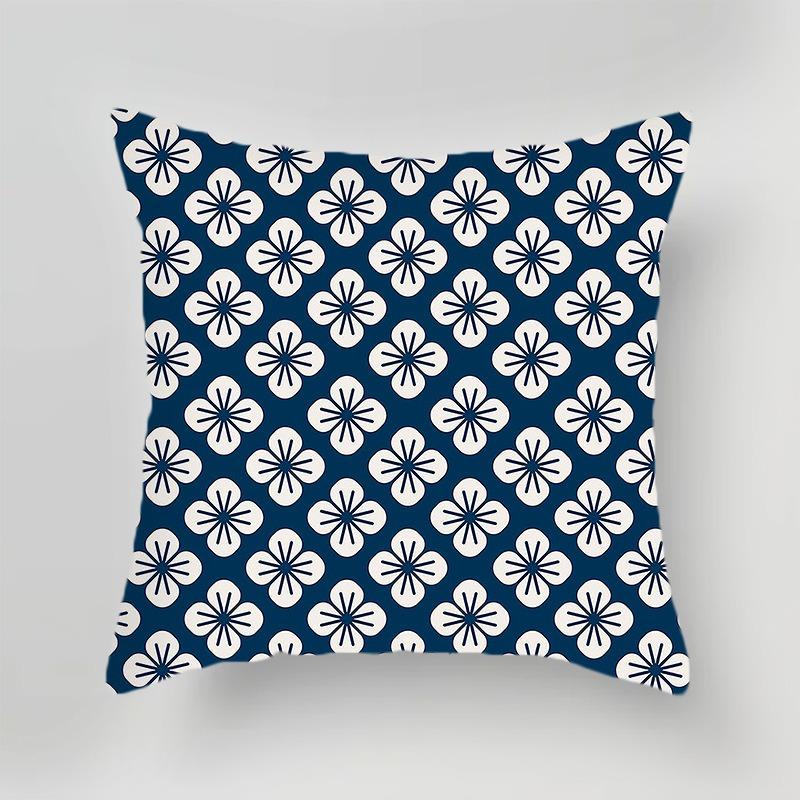Geometric Simple Blue Print Pillow Case Office Sofa Cushion Cover Luxury Home Decor Cushion Cover