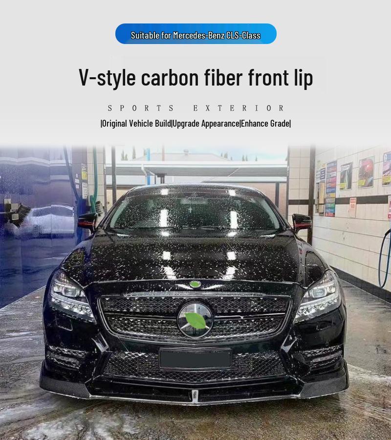 Mercedes-Benz Carbon Fiber Small Body Kit Front Lip Splitter Spoiler.