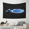 Blue Basketball with Stars Design Pattern Wall Hanging Tapestry Decorative Tapestry Home Decor for Bedroom and Living Room