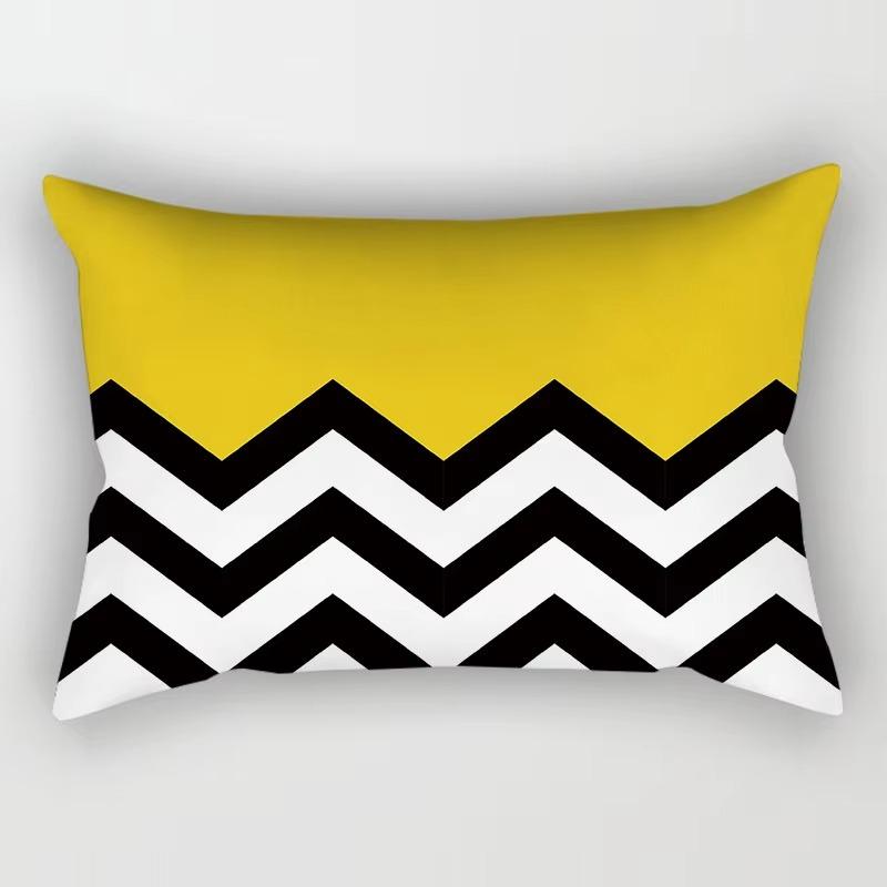 30*50cm Yellow Red Geometric Nordic Pattern Printing Simple Decoration Living Room Home Polyester Rectangular Pillowcase