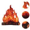 6Pcs 3D Decorative Cardboard Campfires Artificial Flame Campfires Halloween Centerpiece Fake Flames for Lawn Festival Winter