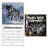 Wall Mounted Daily Nature Wild 12 Monthly 2027 Calendar Scheduler Wolves Planner with Functional Calendar