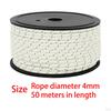 50M Camping Tent Rope, Outdoor Guy Lines, 4mm Thickness, Reflective Rope Wind for Fishing