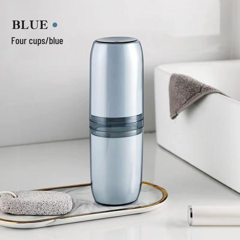 Portable Travel Toothbrush and Mouthwash Cup Set with Storage Compartments