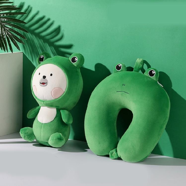 Kids Travel Pillow 2 in 1 Deformable Neck Pillow Soft Ushaped Pillow with Lovely Animal Sleep Companions