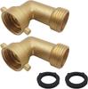 Solid Brass Garden Hose Adapter 3/4 Inch 90 Degree Elbow Connector  and 3/4 Inch Hose Quick Connector