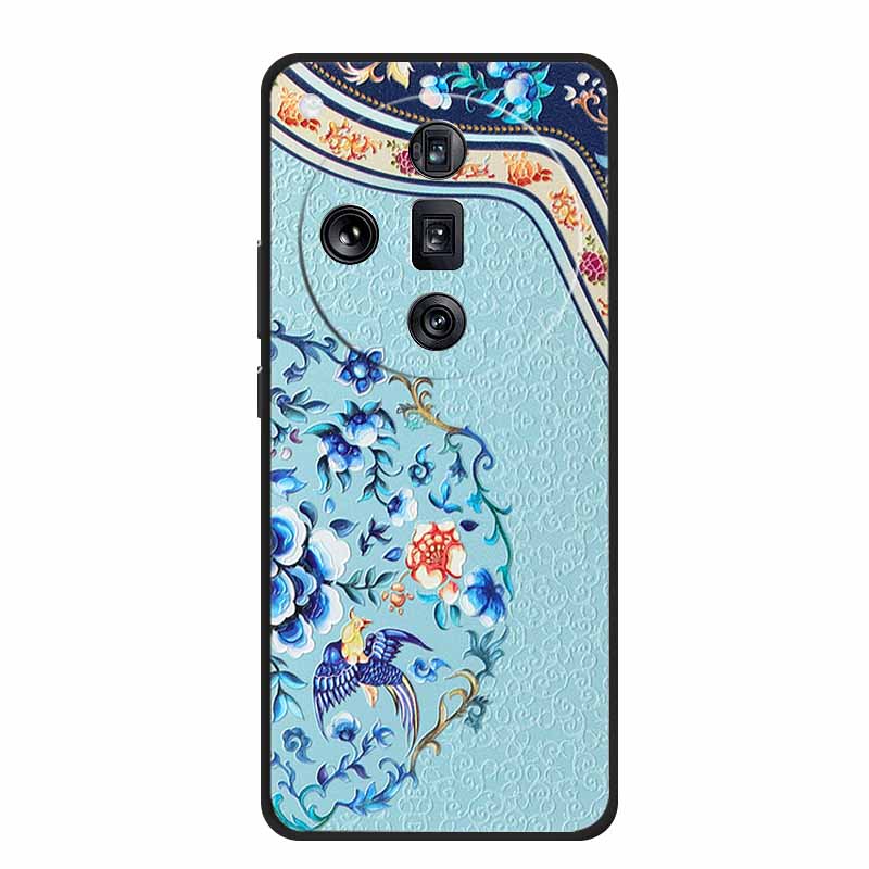 3D Emboss Case For OPPO Find X7 Ultra Phone Case Relief Black Silicone Soft Back Cover Coque For OPPO Find X7 Ultra Cases Fundas