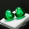 16 Ct Pair Natural Heart Emerald Green Shape Loose Gemstone CERTIFIED E-8hh 002