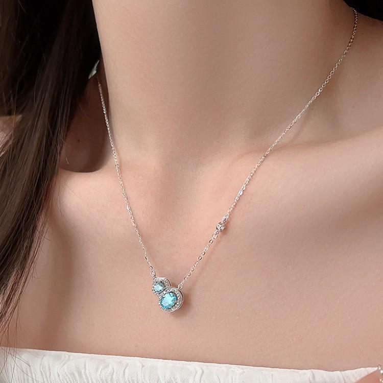 Zircon gourd pendant necklace light luxury national style versatile collarbone chain fashion niche temperament high-end jewelry