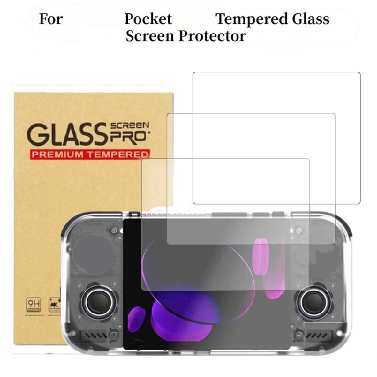 Glass Display Cover Intended for Retroid Pocket Handheld Gaming Device, with Oleophobic Coating and Adhesive Placement on the Prepared Display
