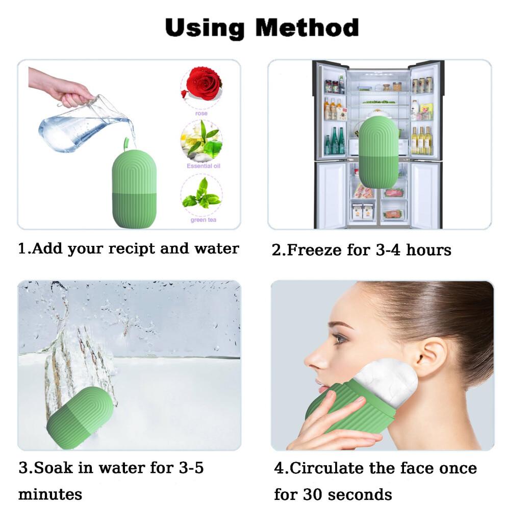 Joyeee Ice Face Roller, Reusable Silicone Mold Face Massage Eye Facial Beauty Skin Care Tools Apply Ice for Shrink Pores Anti Wrinkle Reduce Puffiness