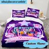 Custom Name 3PCS Music Stars KPop Demon Bedding Set, Including 1pc Duvet Cover And 2pcs Pillowcases, Suitable for Dorms and Bedrooms Gift