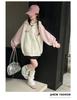 2025 Girls' Fashion Rabbit Ear Hooded Cardigan - Autumn Sweatshirt for Kids