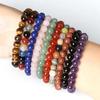 Natural Stone Bracelets Natural Healing Energy Tiger Eye Bracelet Polished 8 MM Crazy Stone Beads Bangle Elastic Pulsera