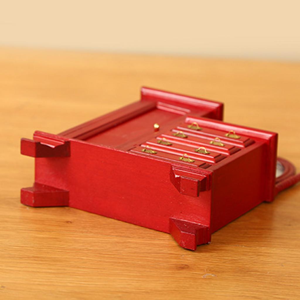 Miniature Dollhouse Vanity Table 1/12 Scale Vintage Dressing Table with Realistic Details for Dollhouse Room Decors