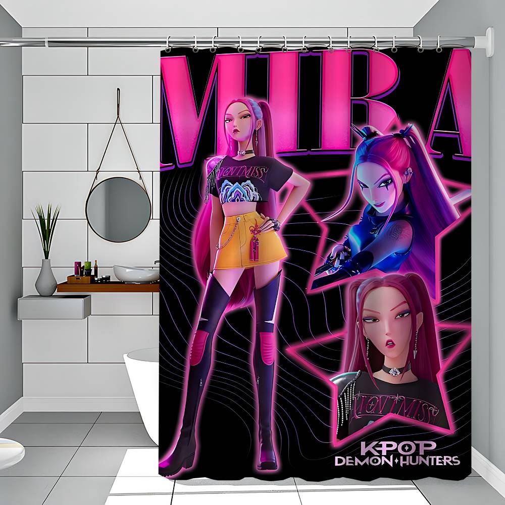 Kpop Demon Hunters Mira Shower Curtain, Bathroom Decorative Shower Curtain, Waterproof Shower Curtain With Hooks