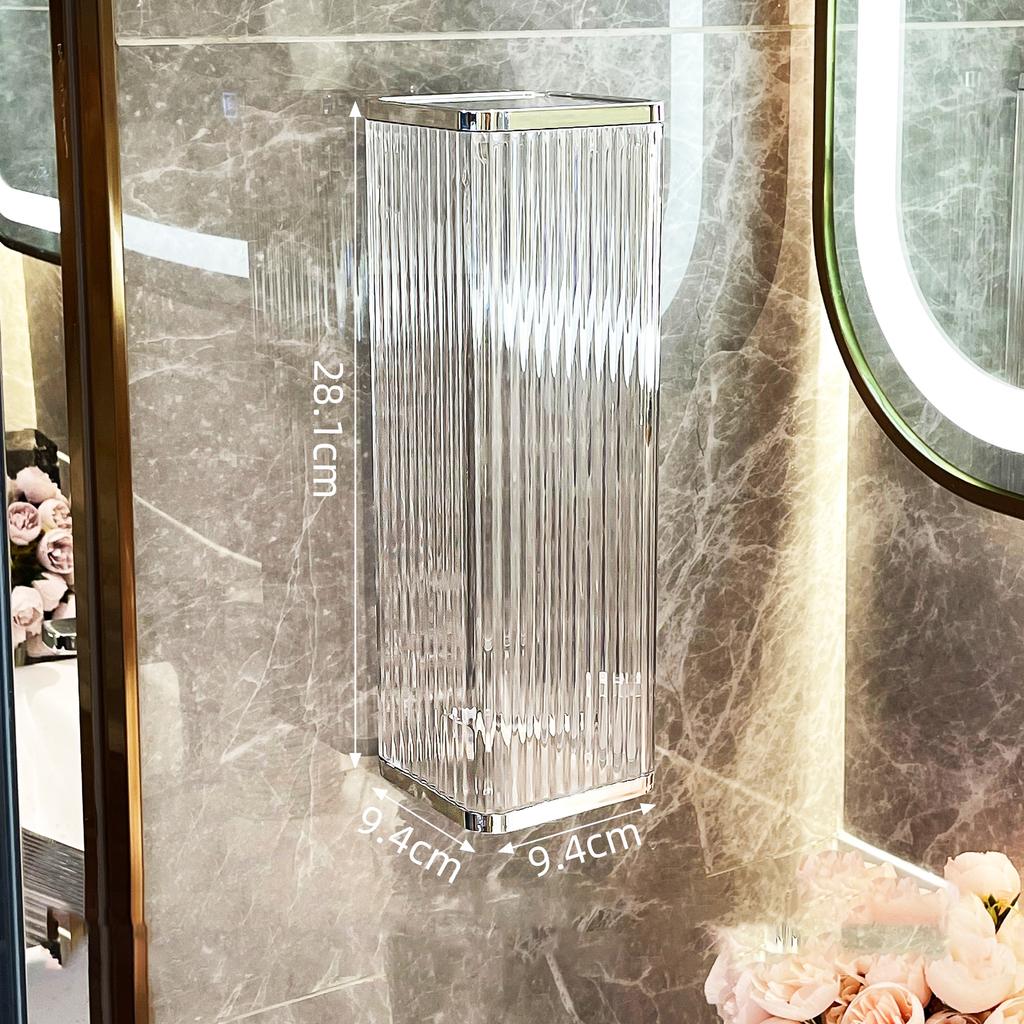 Leve Luxo Descartável Copo Copo Picker Papel Copo Suporte Livre de Furos Montado Na Parede À Prova de Poeira Prateleira De Armazenamento De Plástico Copo Suporte