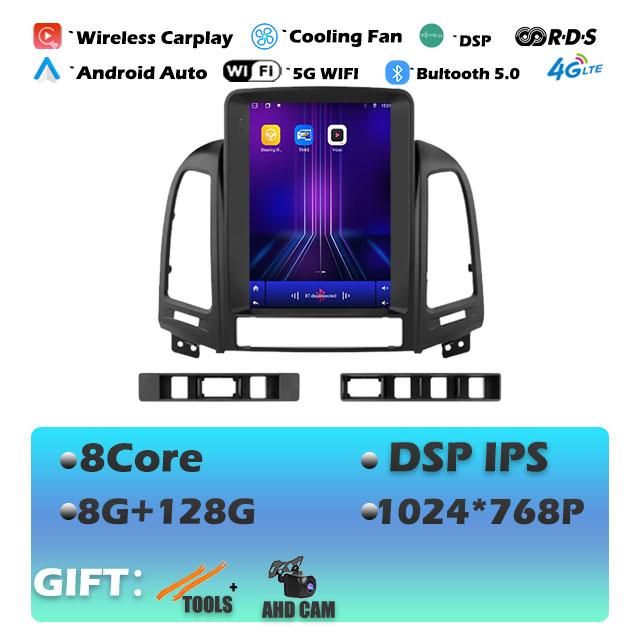 9.7'' For Hyundai Santa Fe 2 2006-2012 Carplay Android14 Car Radio Multimedia Video Player Navigaion Head Unit Stereo Audio