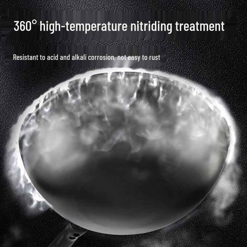 Chuidahuang Non-Coated Wrought Iron Wok with Lid