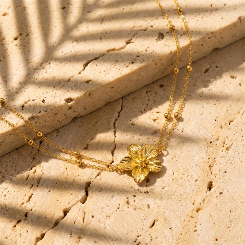 Simple Double Layers Belly Chains for Women Y2K Gold Color Metal Flower Bikini Waist Body Chain Beach Vacation Versatile Jewelry