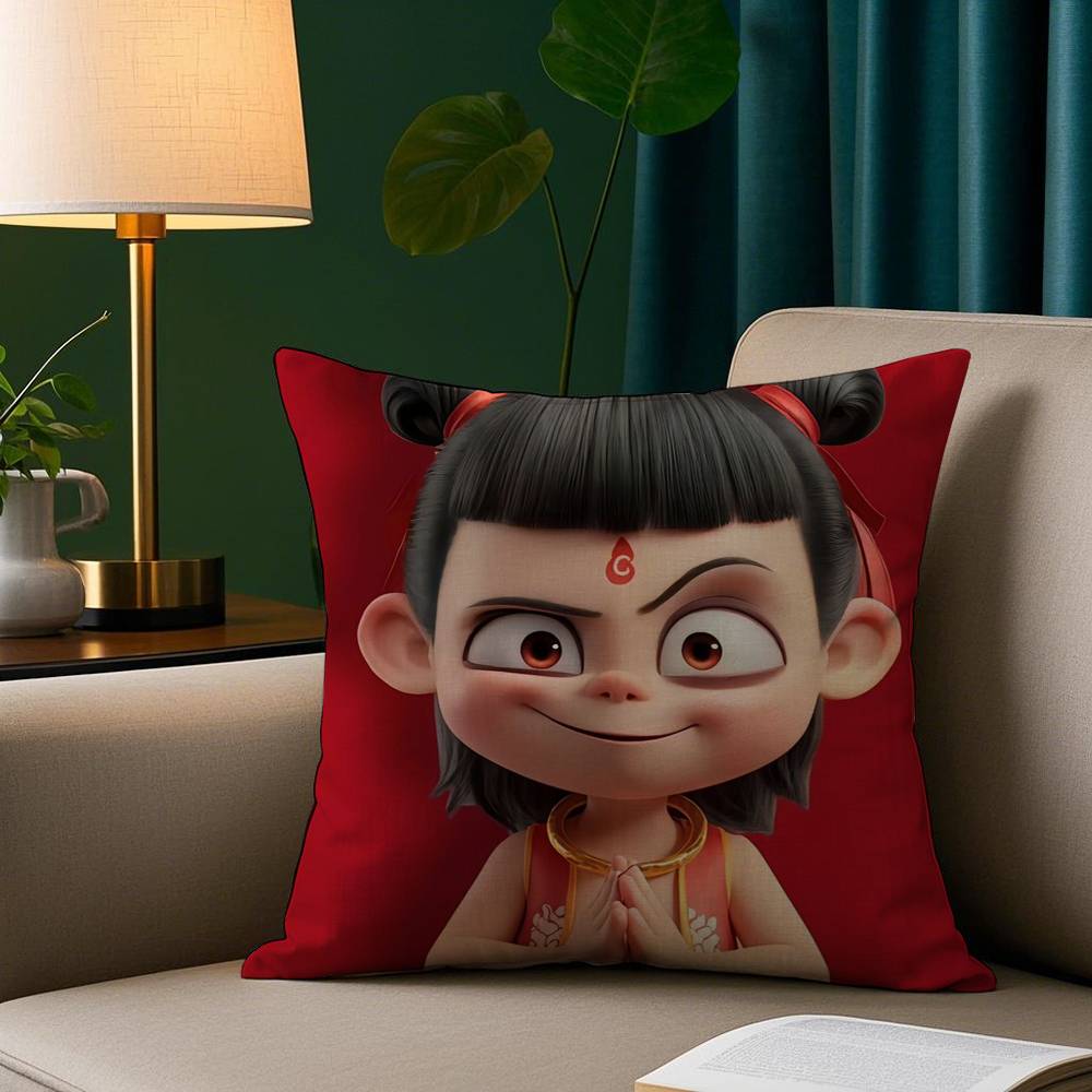 

Мультфильм Нэчжа Наволочка Плюшевая Ткань Мягкая Наволочка Двусторонняя Печать Наволочка для Подушки на Диван Декоративная 12x12Inch