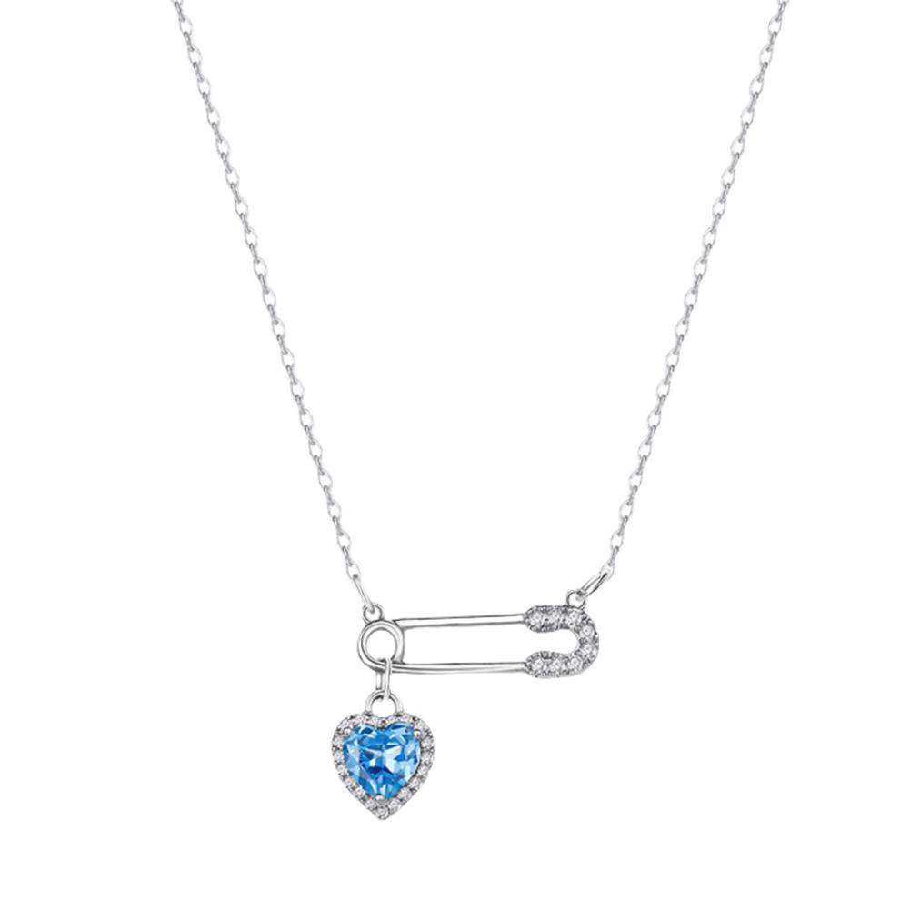 Safety Pin Clip Love Pendant Necklace For Women Hollow Jewelry Chains Choker Tassel Women's Nec S2G0