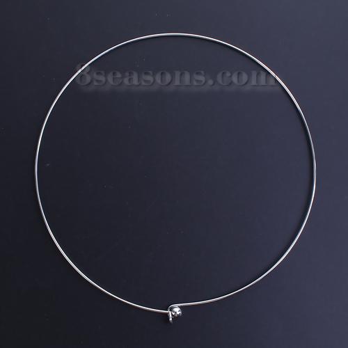 

1PC 304 Stainless Steel Collar Choker Necklace Round With Removable Ball End Cap Handmade DIY Jewelry 45cm long
