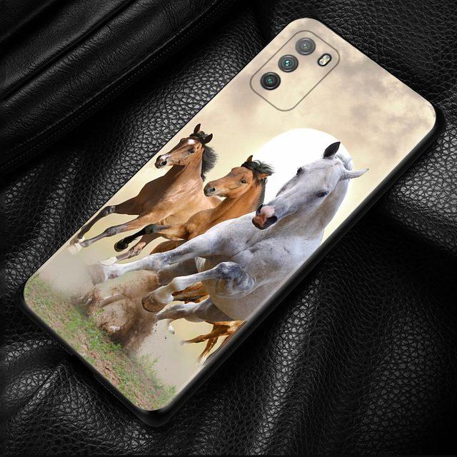 

Чехол для Xiaomi Poco X3 F3 Gt M3 Nfc F1 M3 M4 Pro 5g F3 Gt, чехол для Mi 11t 10t Pro 9t 11 Note 10 Lite Civi Shell Running Horses For Poco X3 NFC