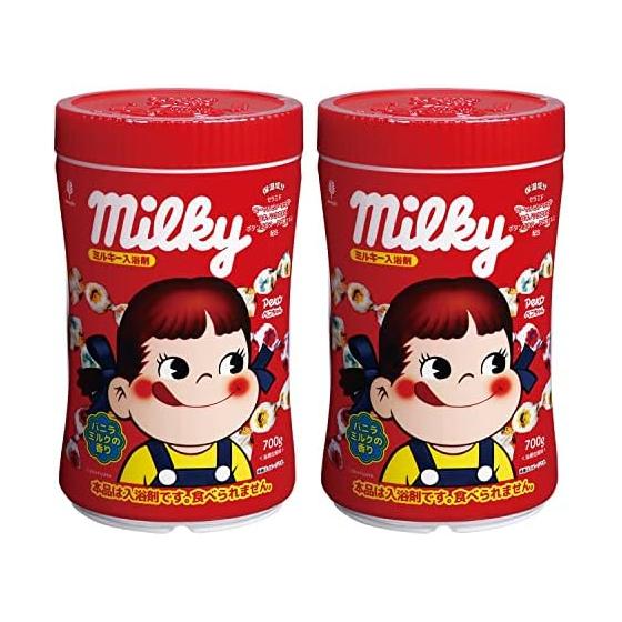 Kiyo Pyrethrum Milky Bath Salts [700g x 2 Set / Peko-chan Bottle] Powdered Bath Salts Vanilla Milk Scent (Contains Moisturizing Ingredients) Milky