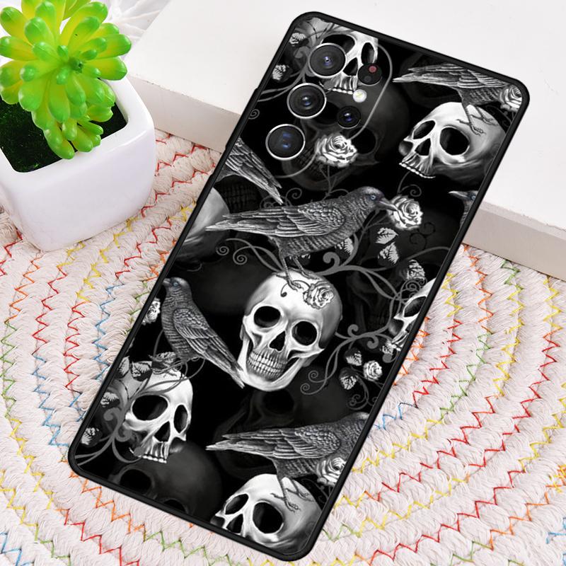 Goth Raven Silicone Phone Case For Samsung Galaxy Note 10 Pro S26 S25 S24 S23 S22 S21 Plus S25Ultra Capa Cover