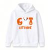 Custom Cute Cat Pattern Hoodie for Boys Girls, Personalized Cat Name Kids Pullover Hooded Sweatshirt, Casual Soft Long Sleeve Tops for Children Cat Lo