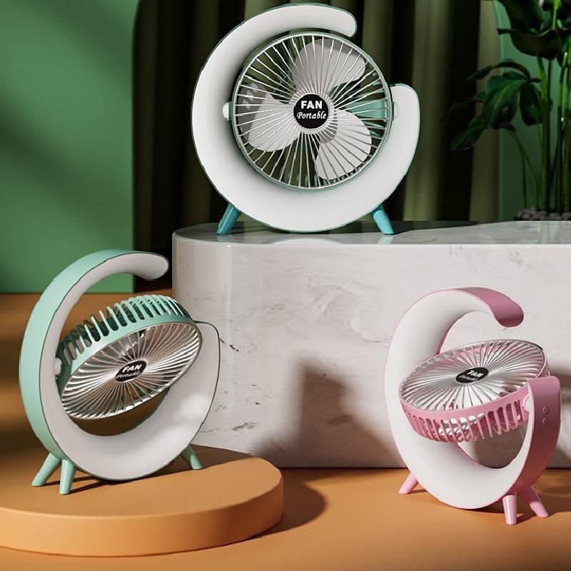 Stylish Colorful Led Desk Fan Portable Usb Rechargeable Mini Fan For Home And Office