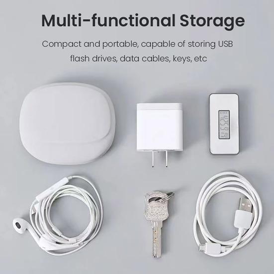 Cable Storage Bag Mini Silicone Waterproof Headphone Organizer Easy To Clean Cable Organizer Compact Portable Multifunctional Case