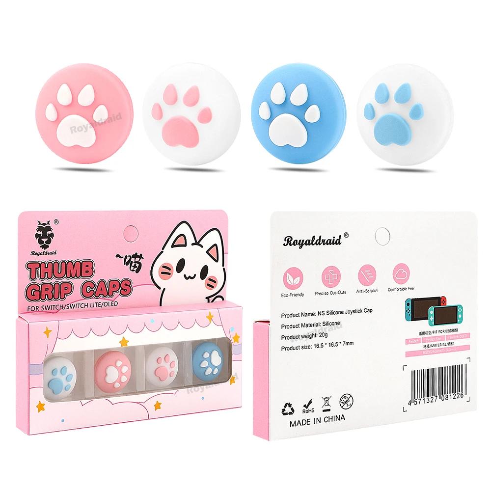 

4 шт./компл. милый кошачий коготь мягкий силиконовый чехол для джойстика защитный чехол для NS Switch OLED NS Lite Joycons чехол