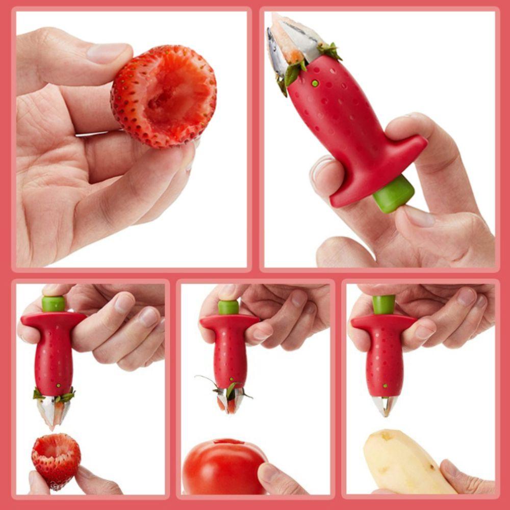 Stainless Steel Strawberry Huller Pineapple Stalk Corers Stem Removal Device Creative Design Tomato Stem Remover Kitchen Use