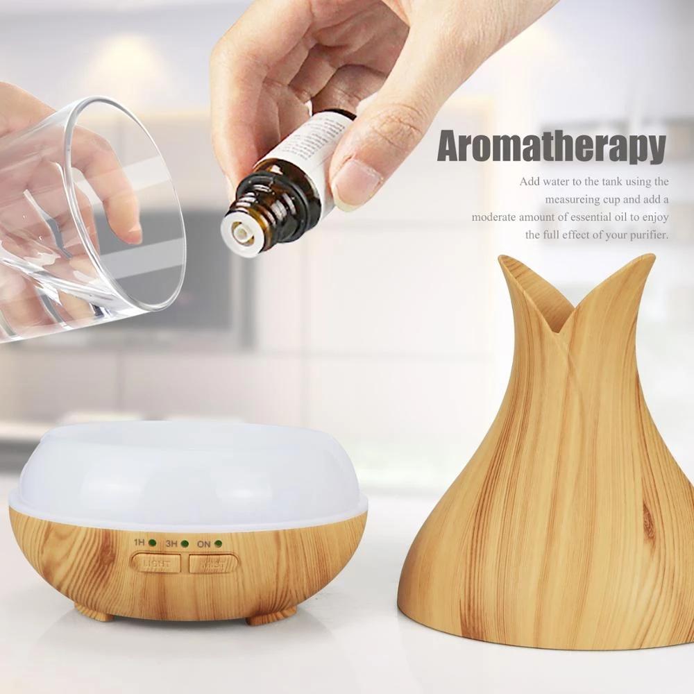 500ml hava nemlendirici uçucu yağ difüzör Aroma ultrasonik buğu yapıcı ev koku aromaterapi Humificador ev ofis için