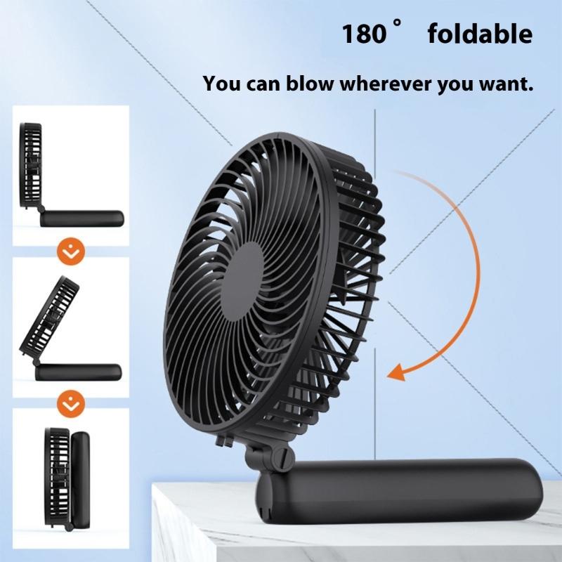 Portable Handheld High Speed Cooling Fan 10000mAh 3 Speed Adjustable Cooling Fan Rechargeable Folding Fan for Camping